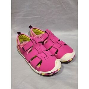 Plae Sam 2.0 Water Sandals Girls Size 3 Pink Yellow Excellent Hybrid Sport Shoes